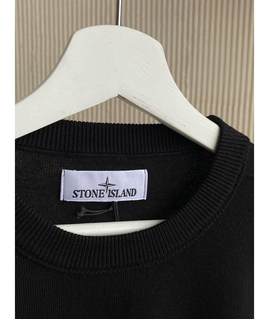 STONE ISLAND Черный хлопковый джемпер / свитер, фото 5