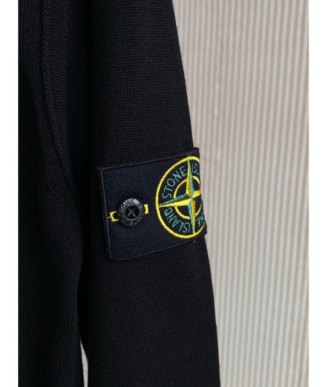 STONE ISLAND Черный хлопковый джемпер / свитер, фото 4