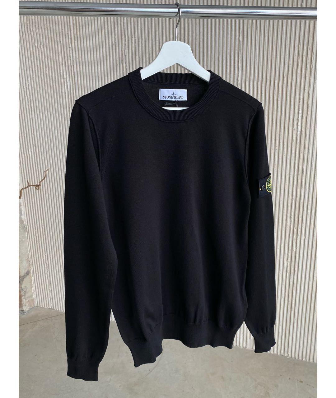 STONE ISLAND Черный хлопковый джемпер / свитер, фото 9