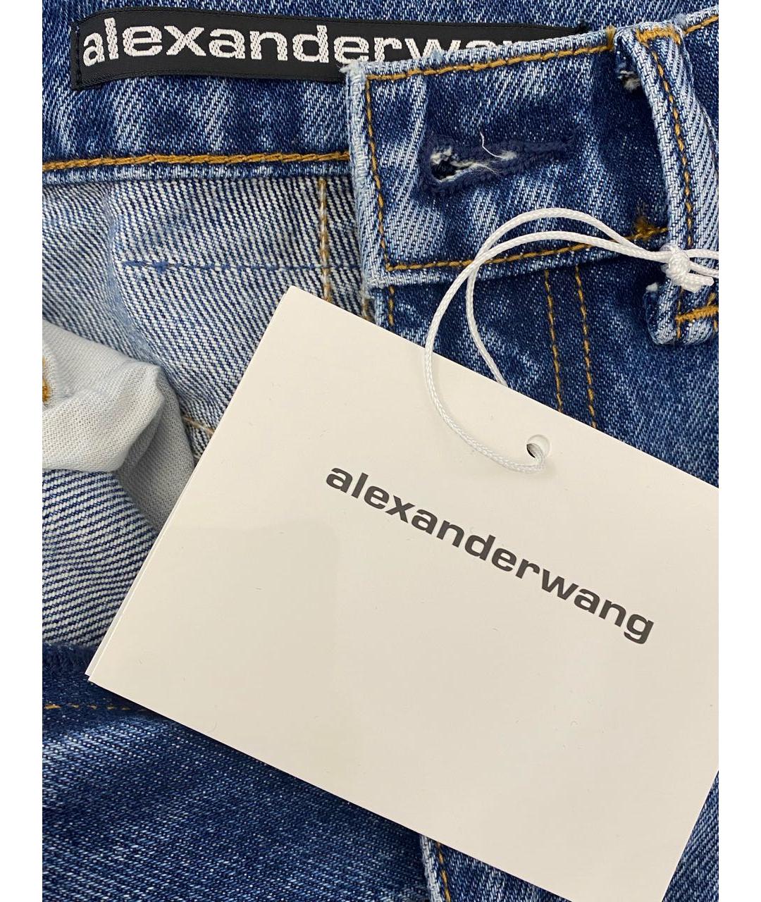 ALEXANDER WANG Синие хлопковые прямые джинсы, фото 3