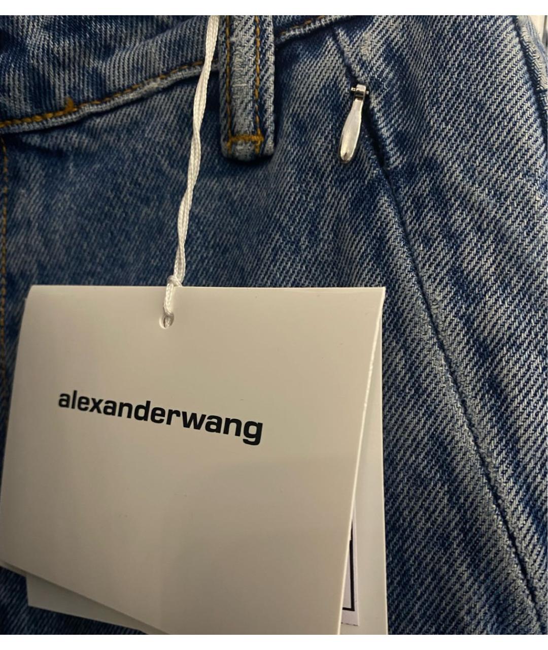 ALEXANDER WANG Голубые хлопковые прямые джинсы, фото 4