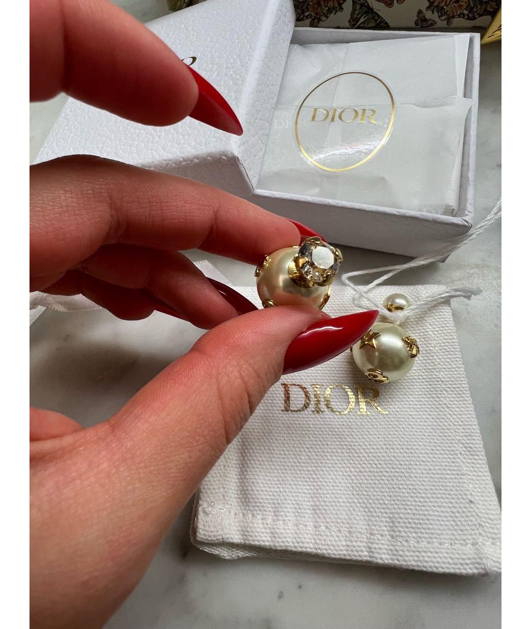 CHRISTIAN DIOR Белые жемчужные серьги, фото 5