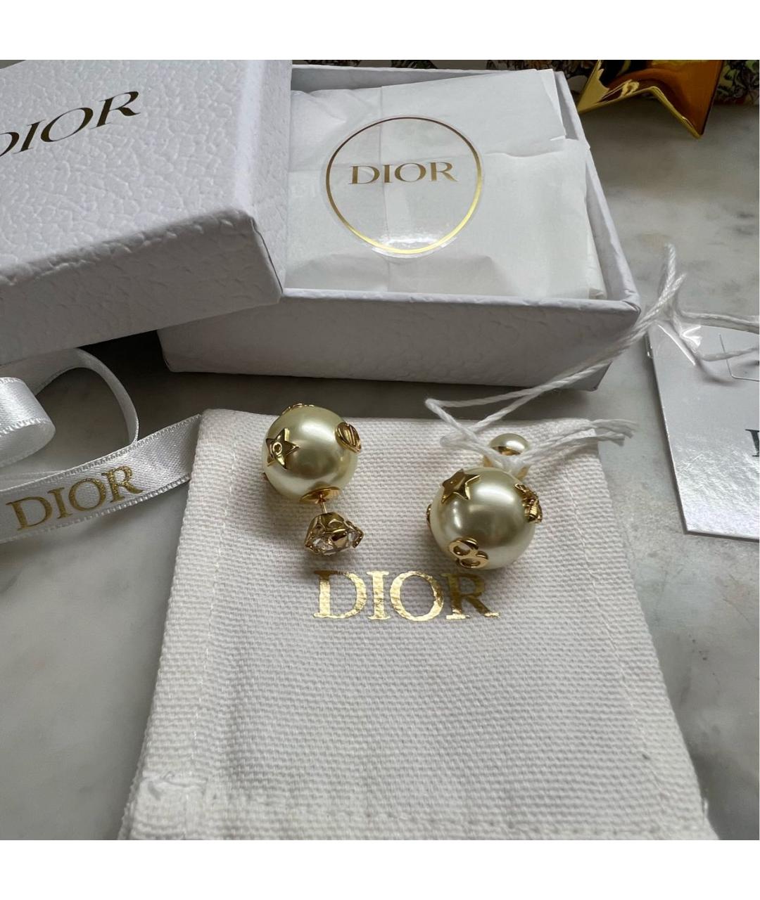 CHRISTIAN DIOR Белые жемчужные серьги, фото 3
