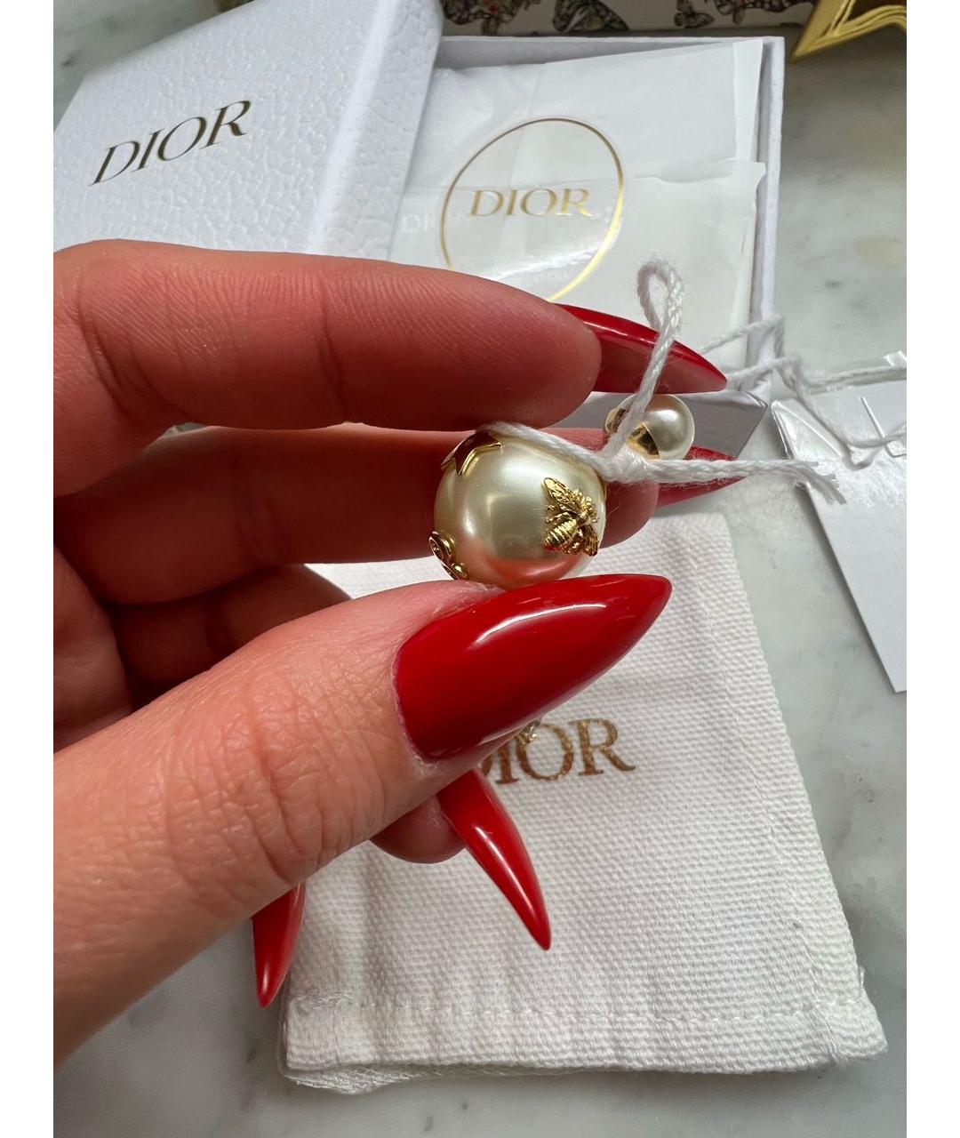 CHRISTIAN DIOR Белые жемчужные серьги, фото 6