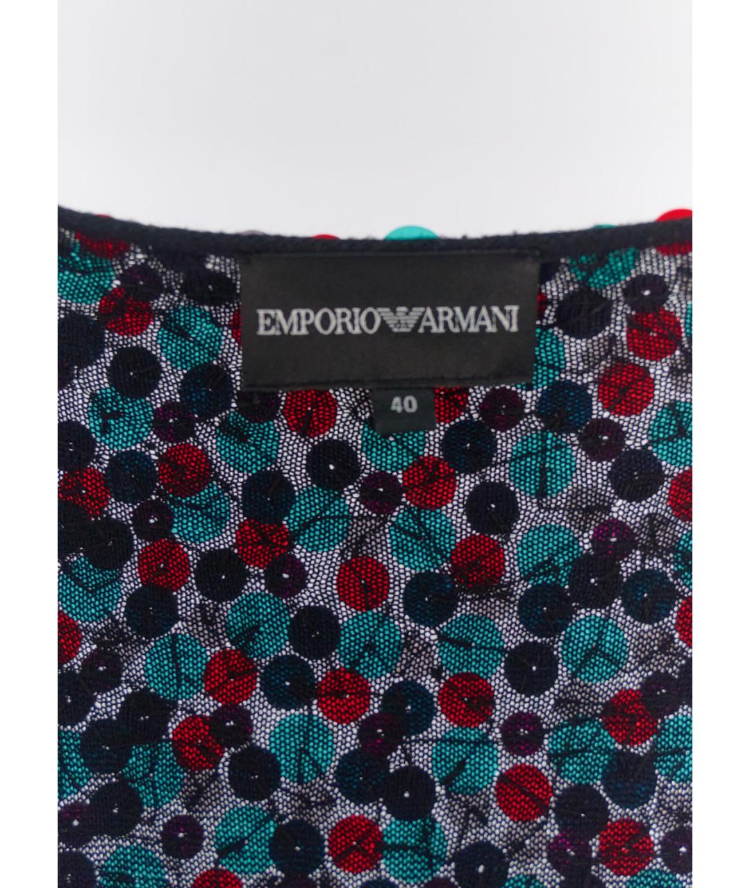 EMPORIO ARMANI Синее полиэстеровое коктейльное платье, фото 4