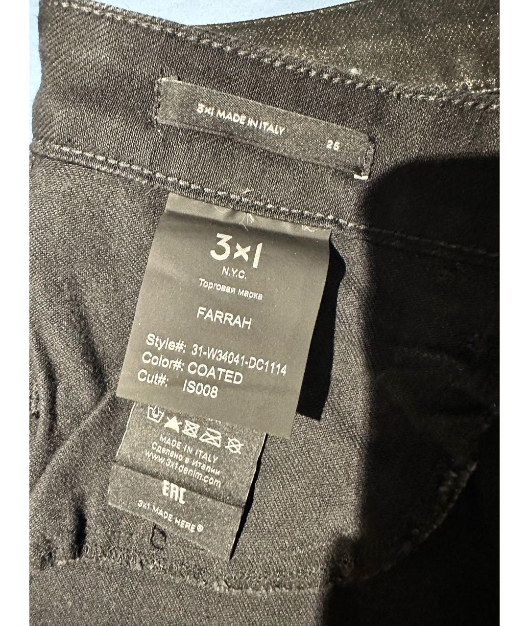 3X1 Черные хлопко-лиоцелловые джинсы клеш, фото 6