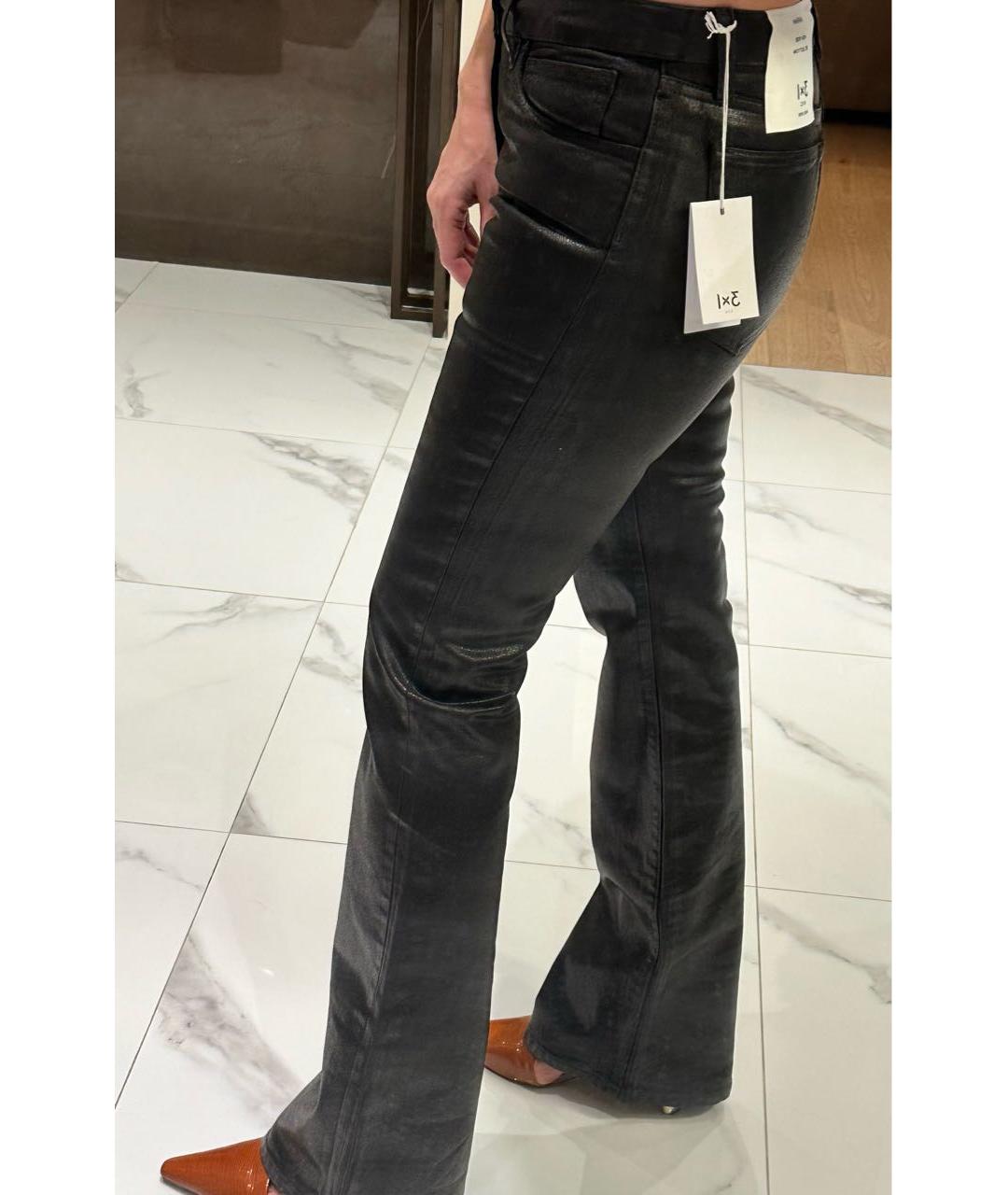 3X1 Черные хлопко-лиоцелловые джинсы клеш, фото 3