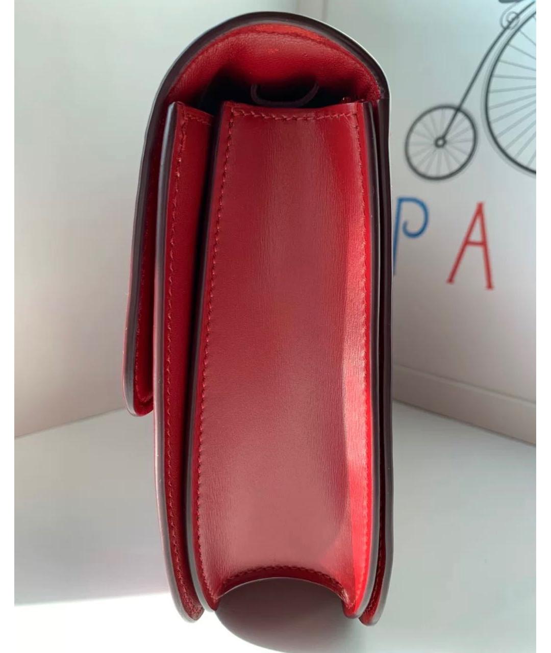 CELINE Красная кожаная сумка через плечо, фото 5