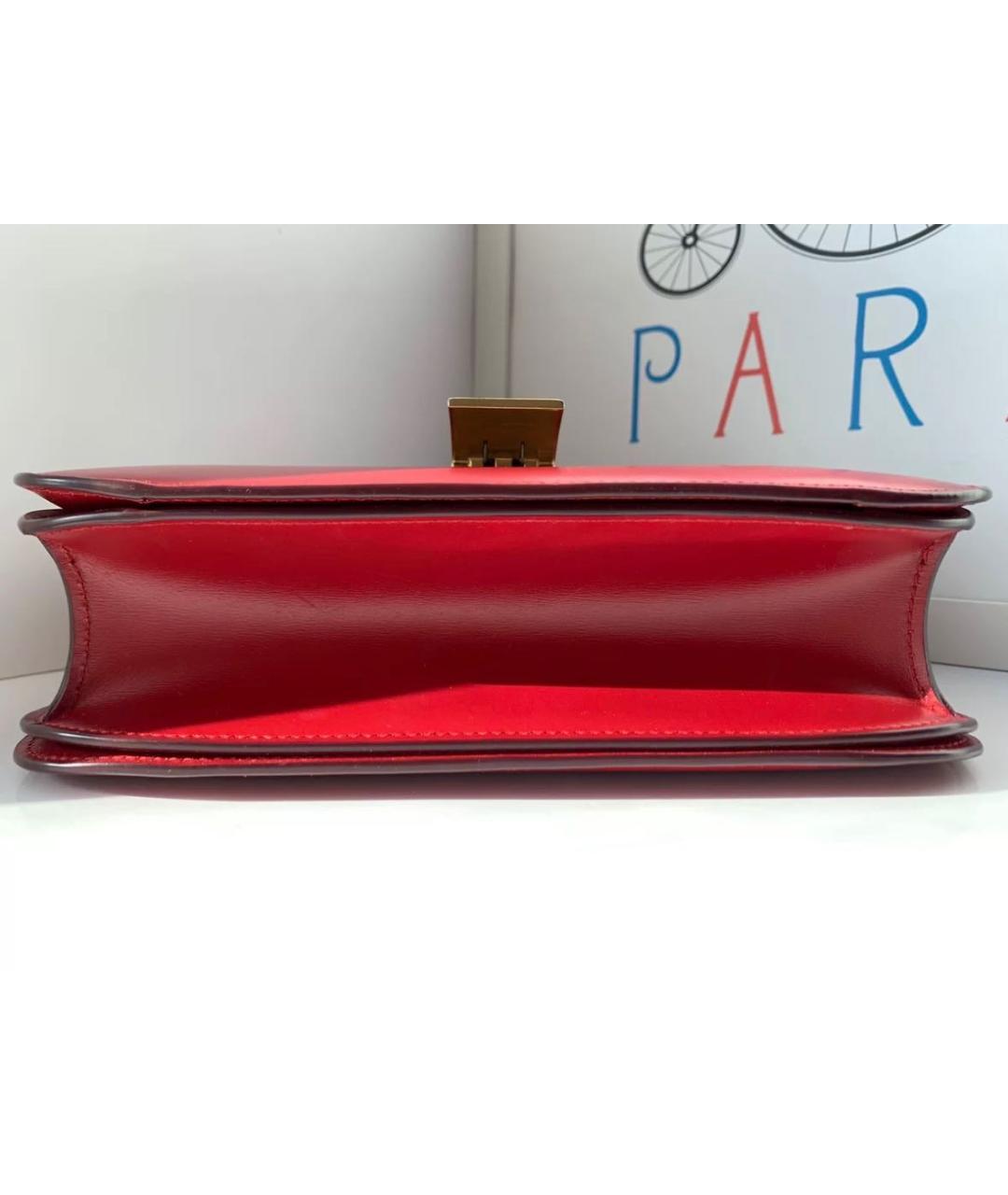CELINE Красная кожаная сумка через плечо, фото 6
