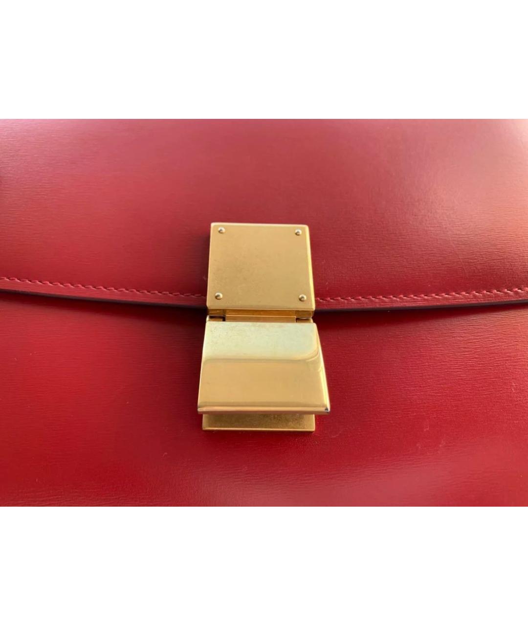 CELINE Красная кожаная сумка через плечо, фото 7