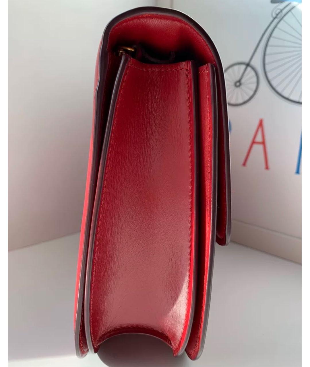 CELINE Красная кожаная сумка через плечо, фото 4