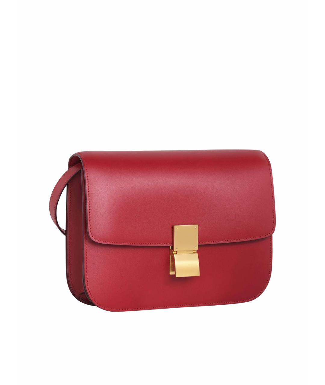 CELINE Красная кожаная сумка через плечо, фото 1
