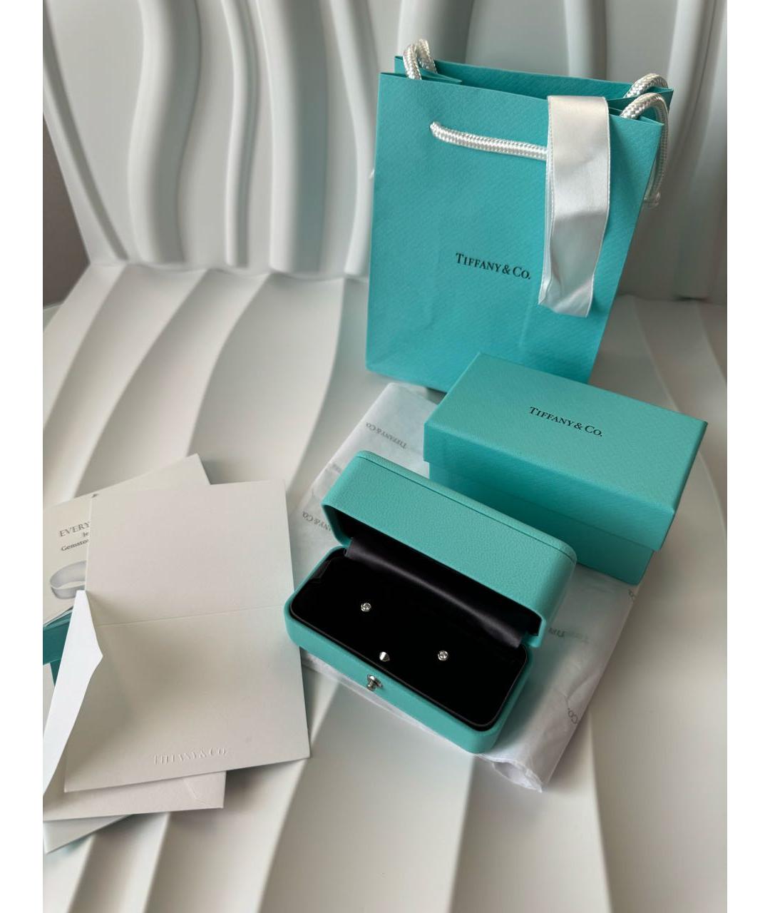TIFFANY&CO Серебряные платиновые серьги, фото 5