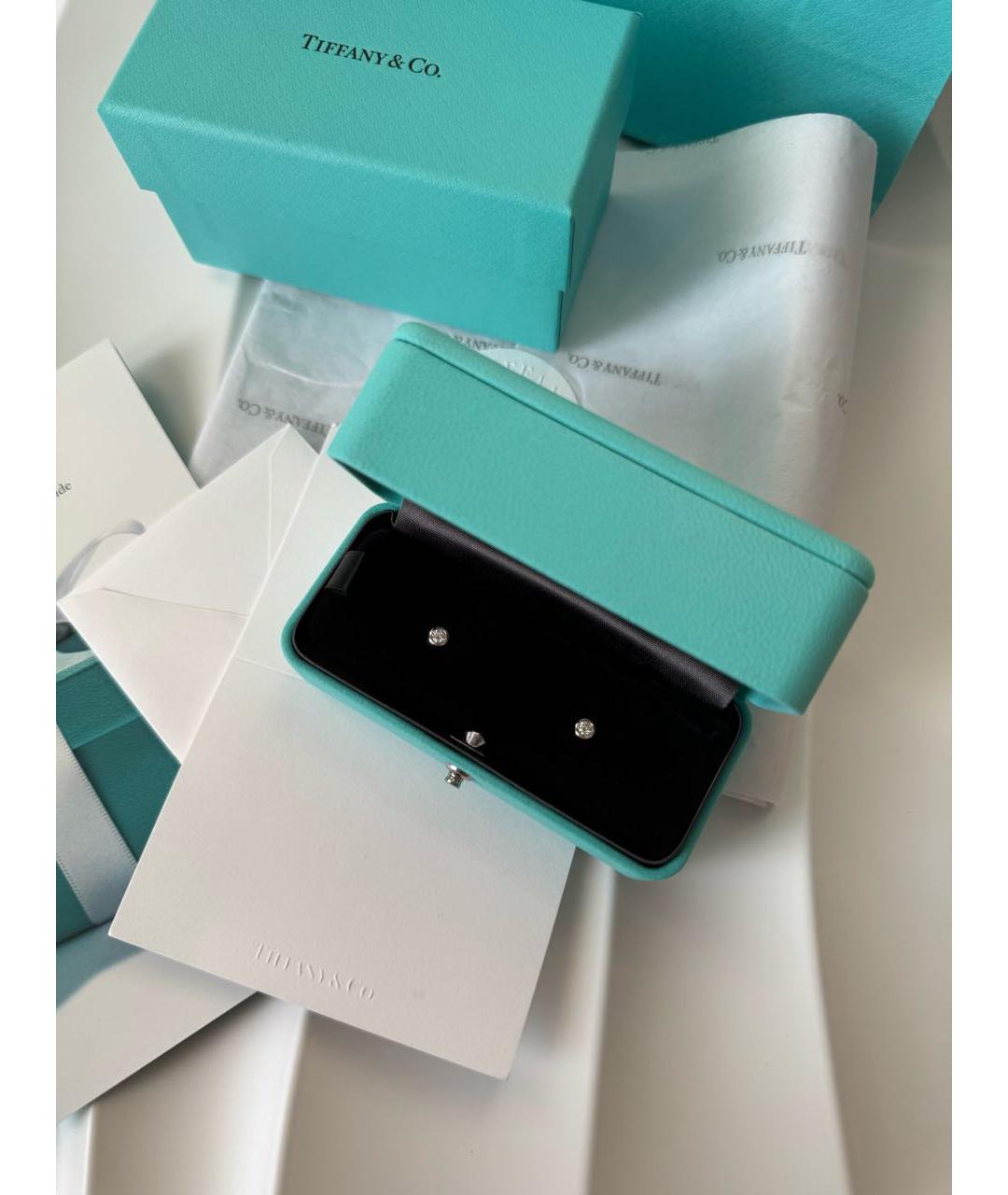 TIFFANY&CO Серебряные платиновые серьги, фото 6