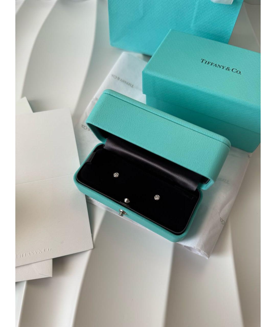 TIFFANY&CO Серебряные платиновые серьги, фото 2