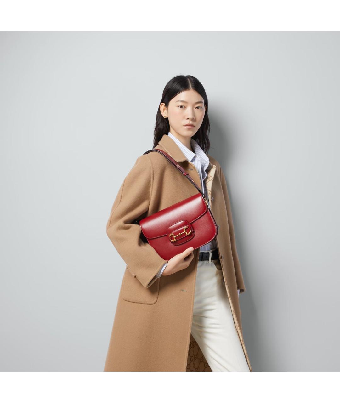 GUCCI Красная кожаная сумка через плечо, фото 6