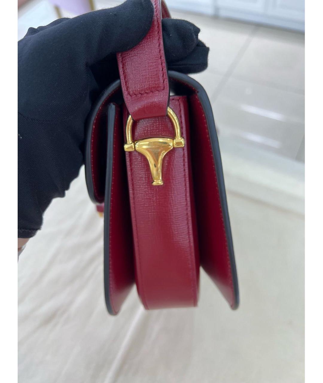 GUCCI Красная кожаная сумка через плечо, фото 5