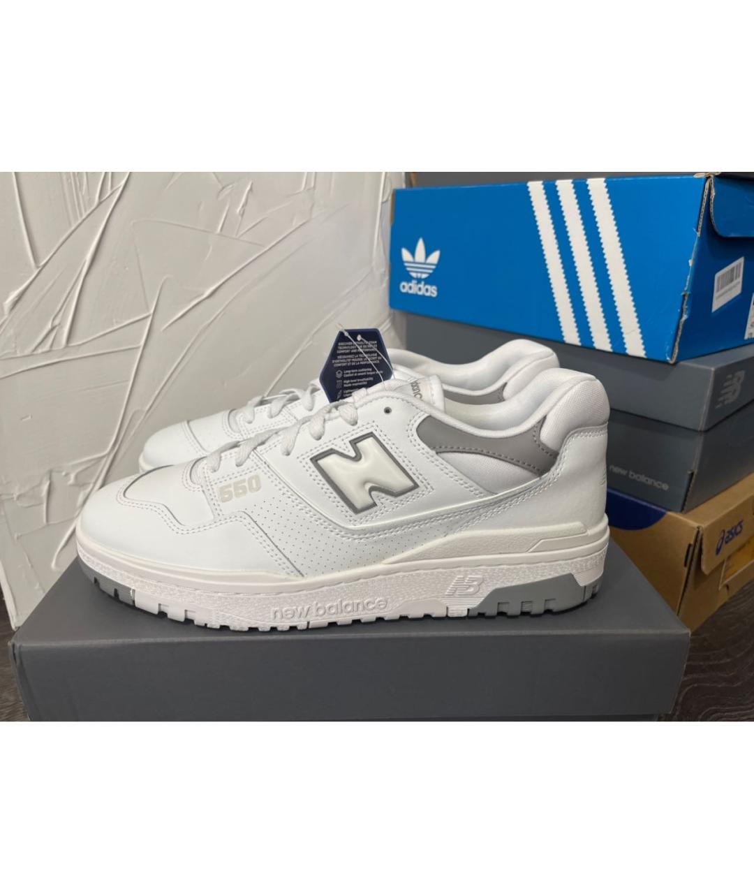 NEW BALANCE Белые кеды из искусственной кожи, фото 2