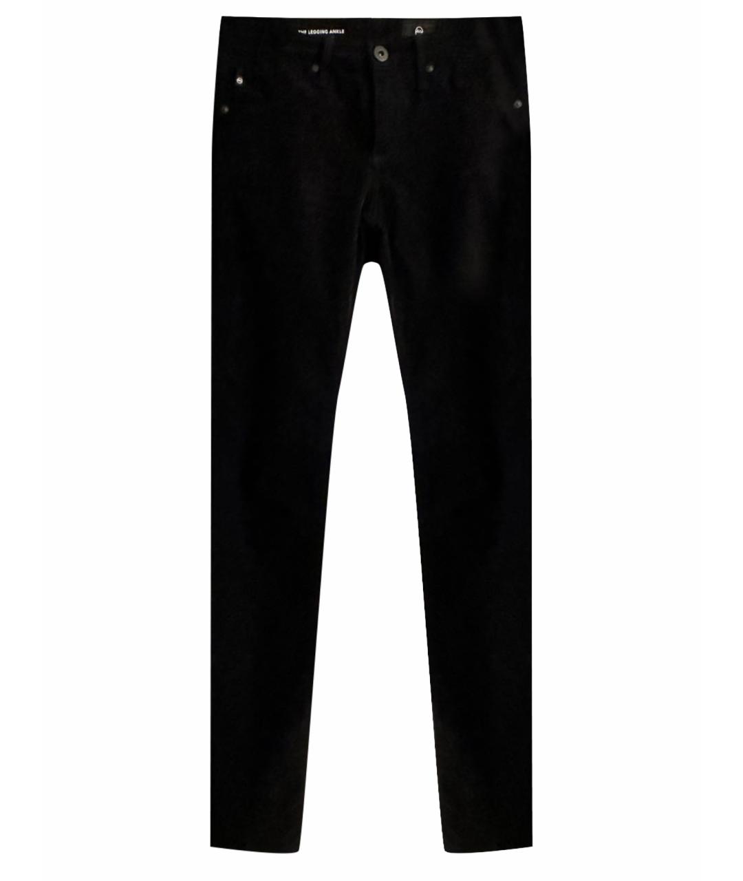 AG JEANS Черные хлопко-эластановые джинсы слим, фото 1