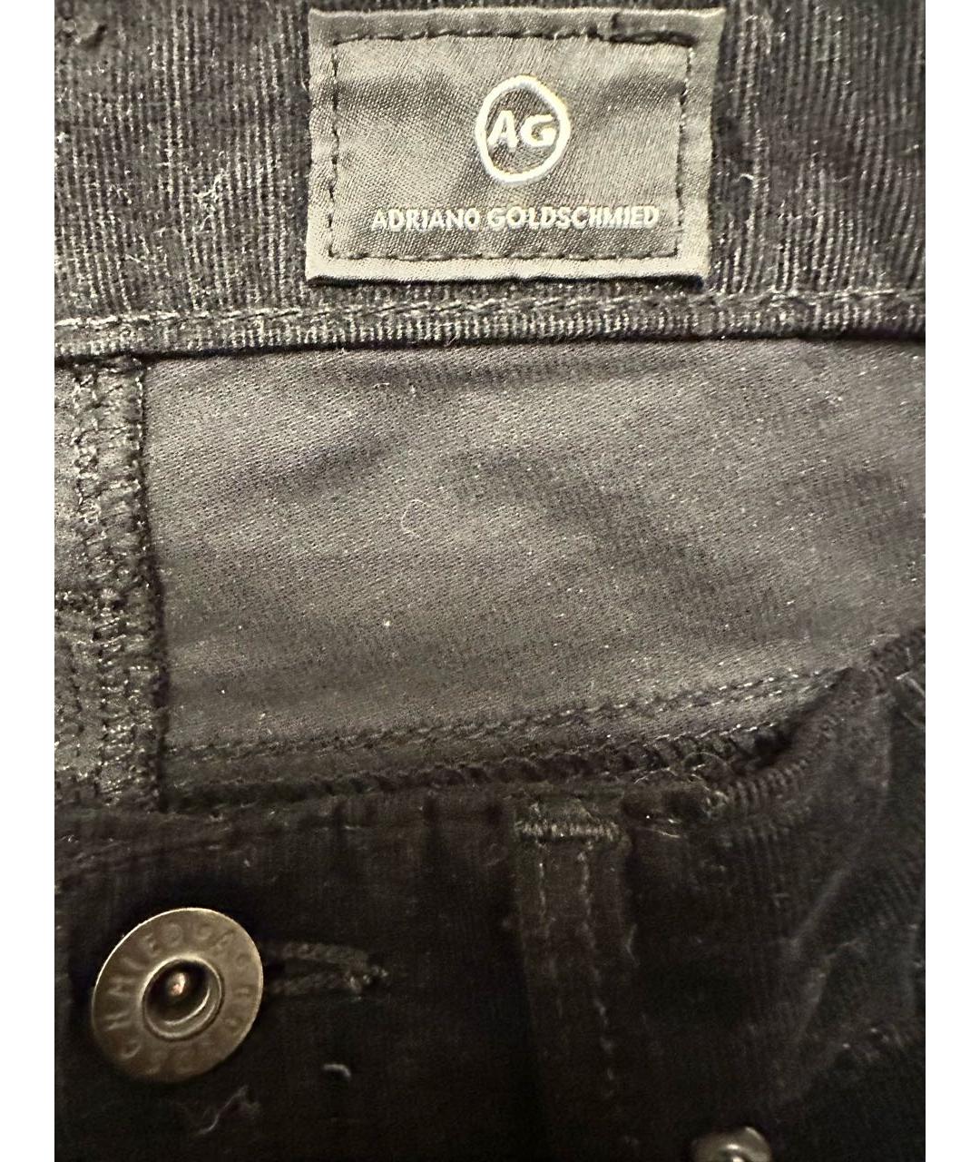 AG JEANS Черные хлопко-эластановые джинсы слим, фото 4