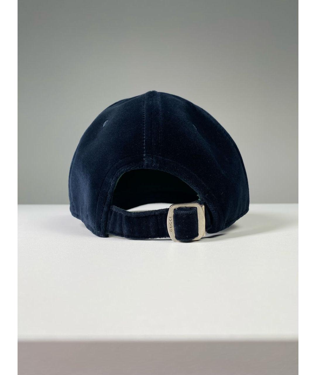 GUCCI Синяя бархатная кепка/бейсболка, фото 3