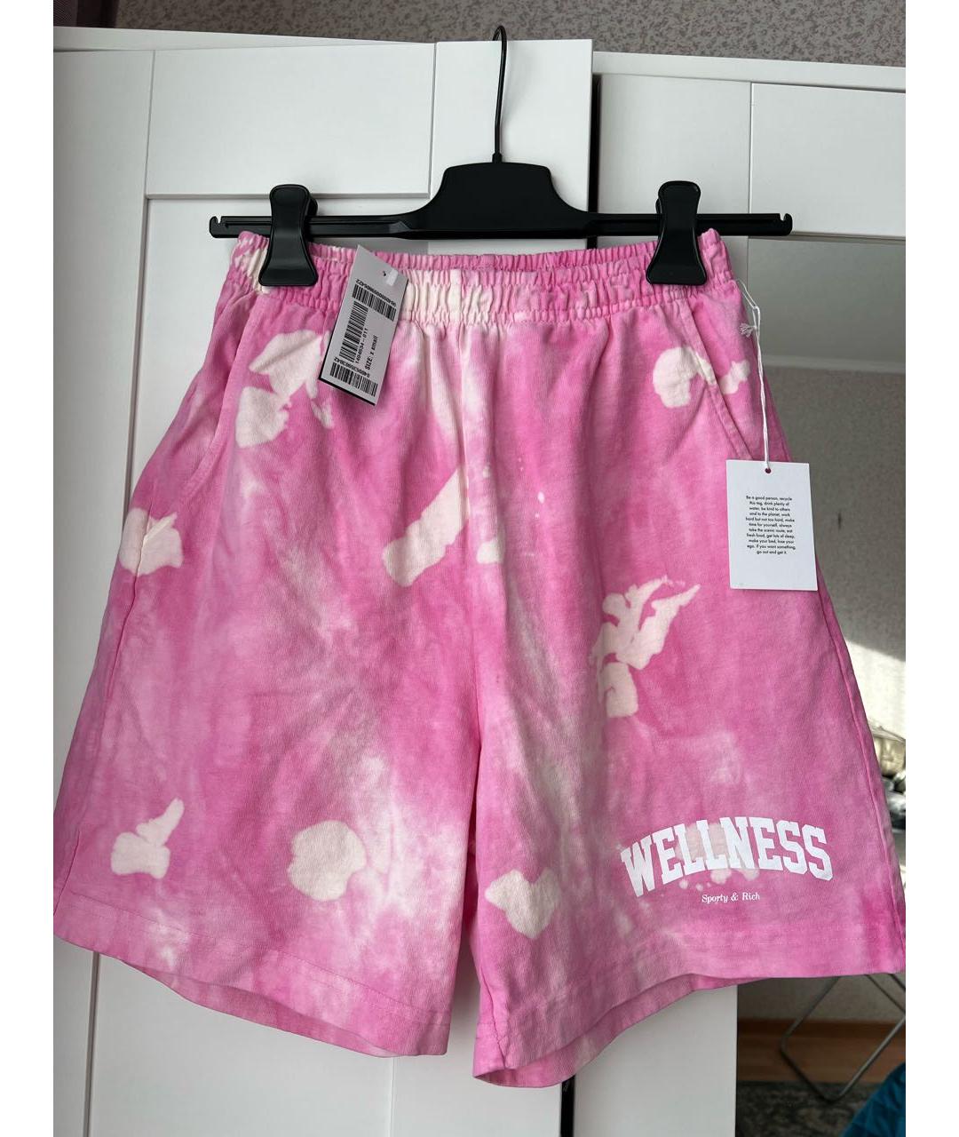 SPORTY AND RICH Розовые хлопковые шорты, фото 8