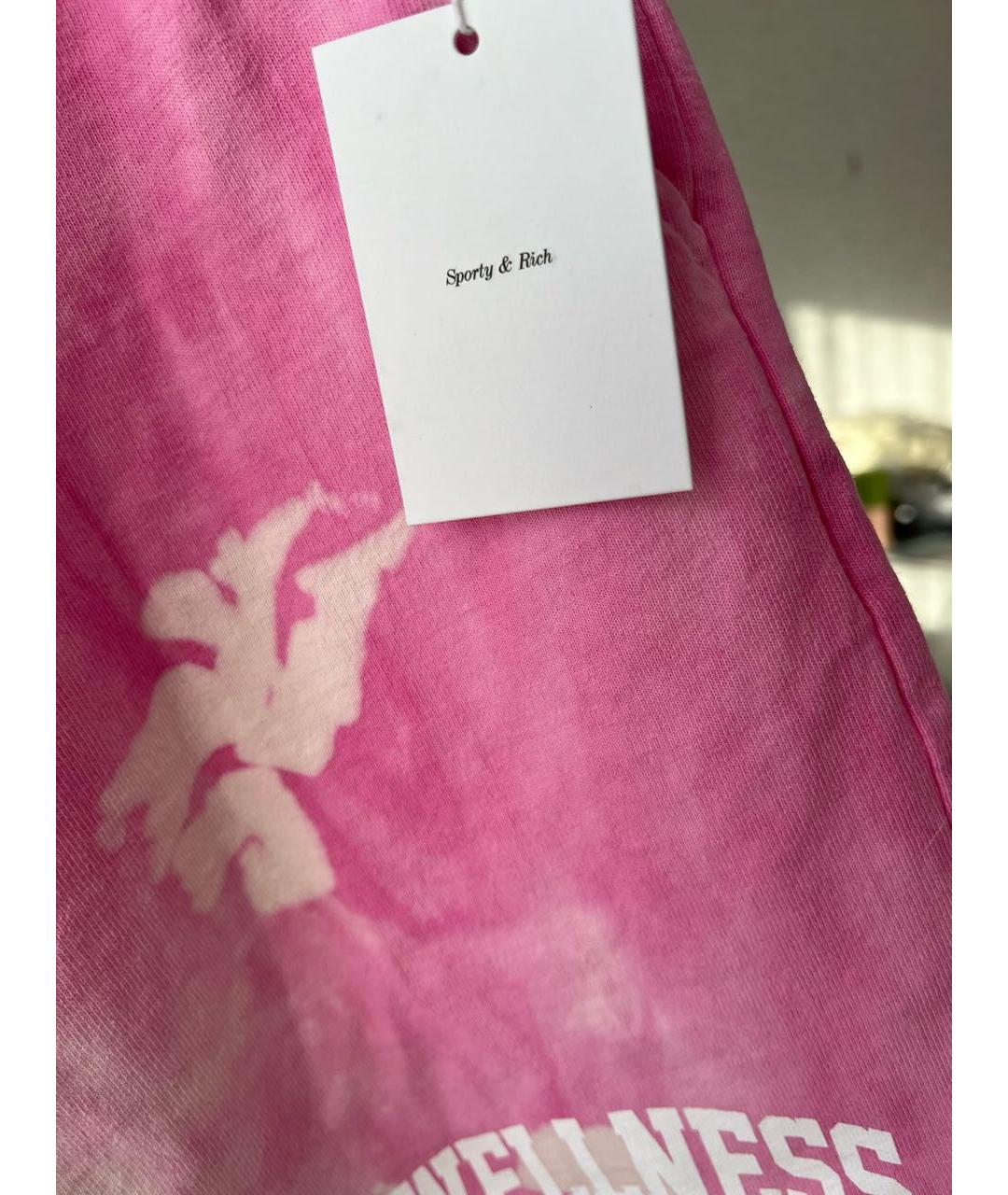 SPORTY AND RICH Розовые хлопковые шорты, фото 5