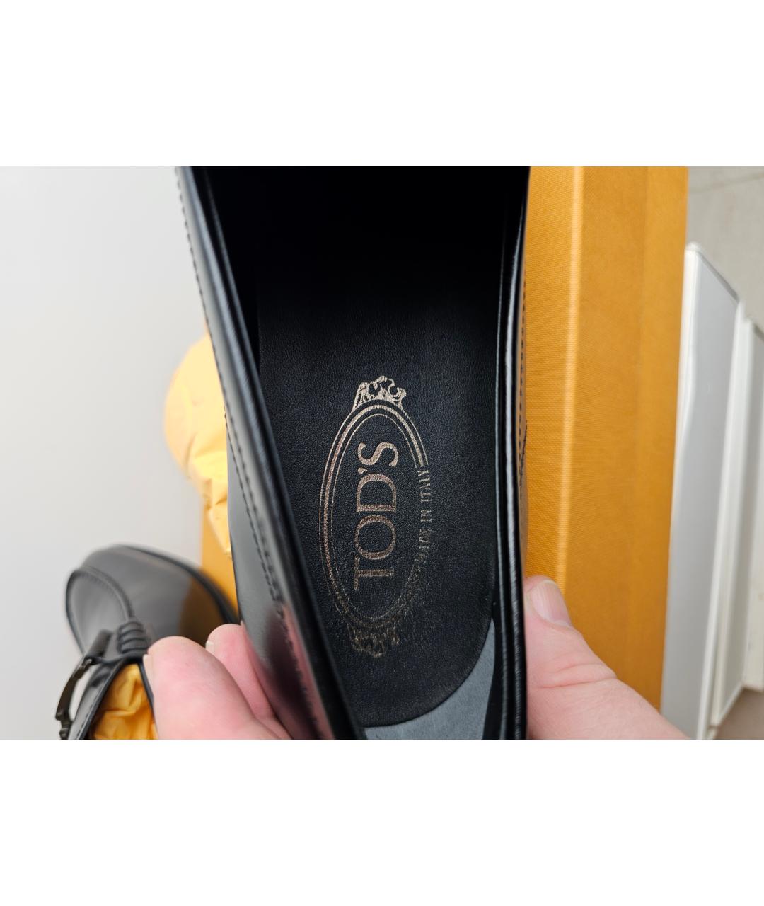 TOD'S Черные кожаные лоферы, фото 8