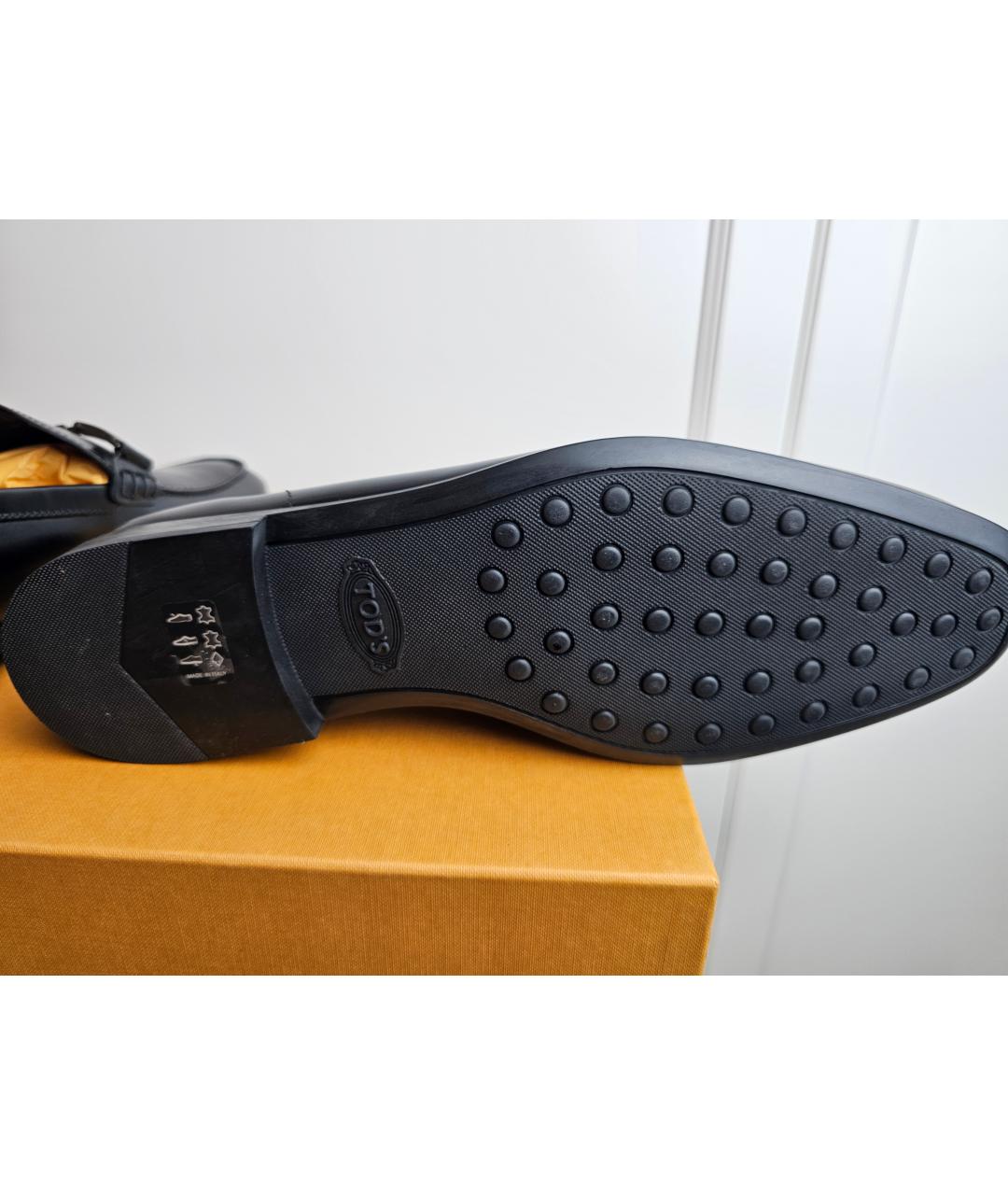 TOD'S Черные кожаные лоферы, фото 5