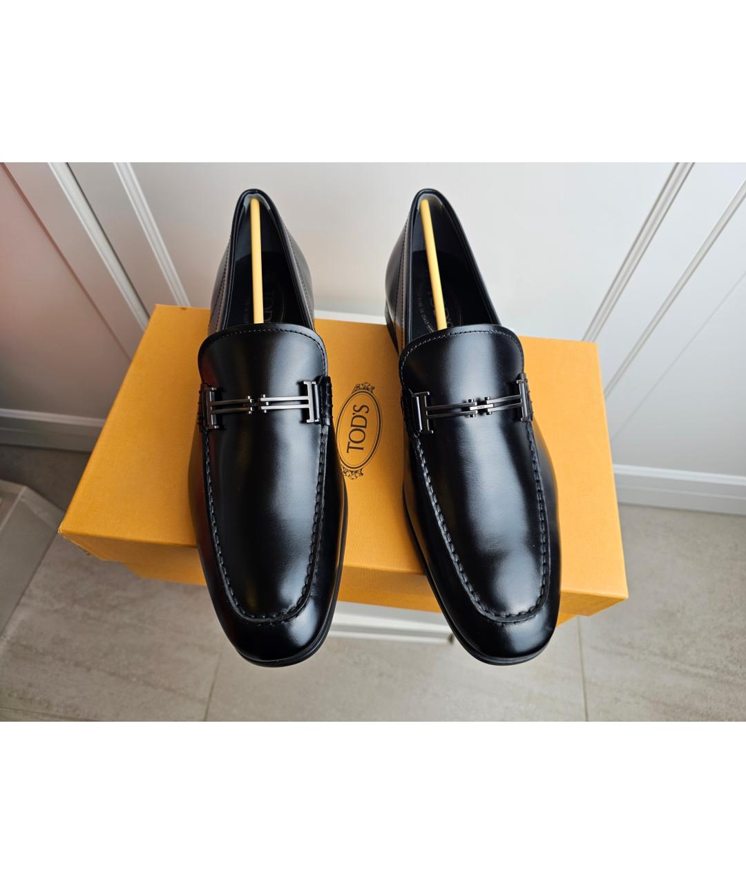 TOD'S Черные кожаные лоферы, фото 3