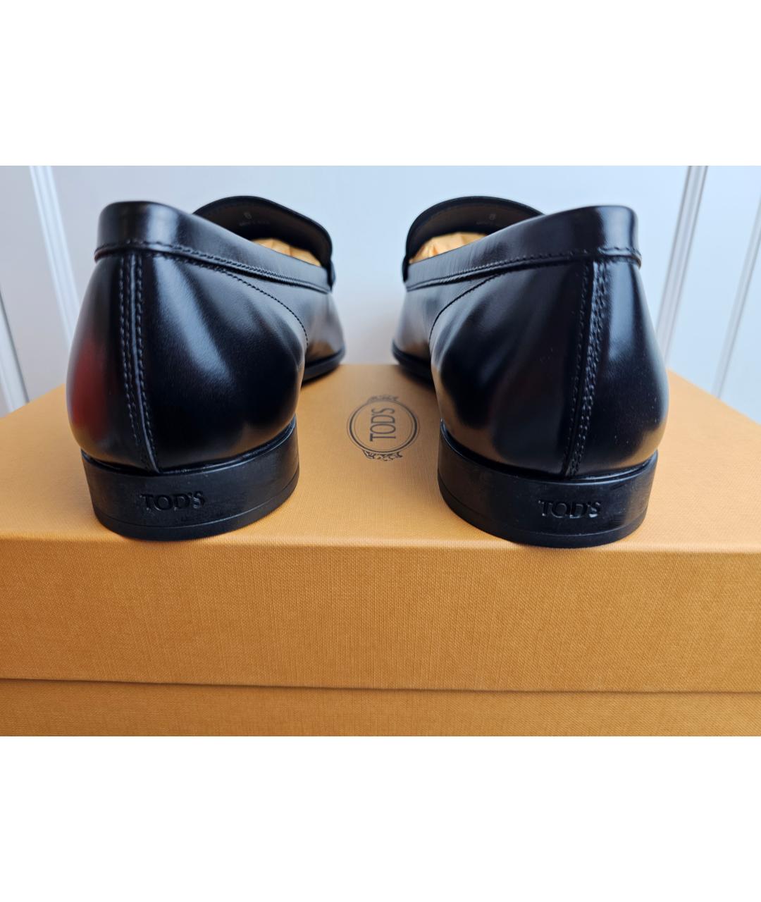 TOD'S Черные кожаные лоферы, фото 4