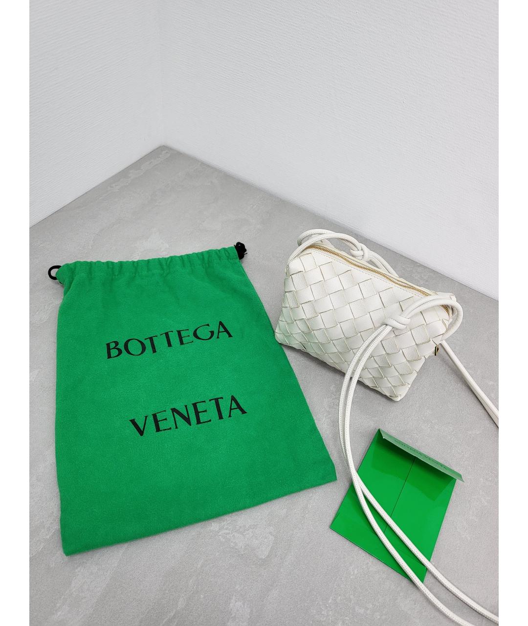 BOTTEGA VENETA Белая кожаная сумка через плечо, фото 2