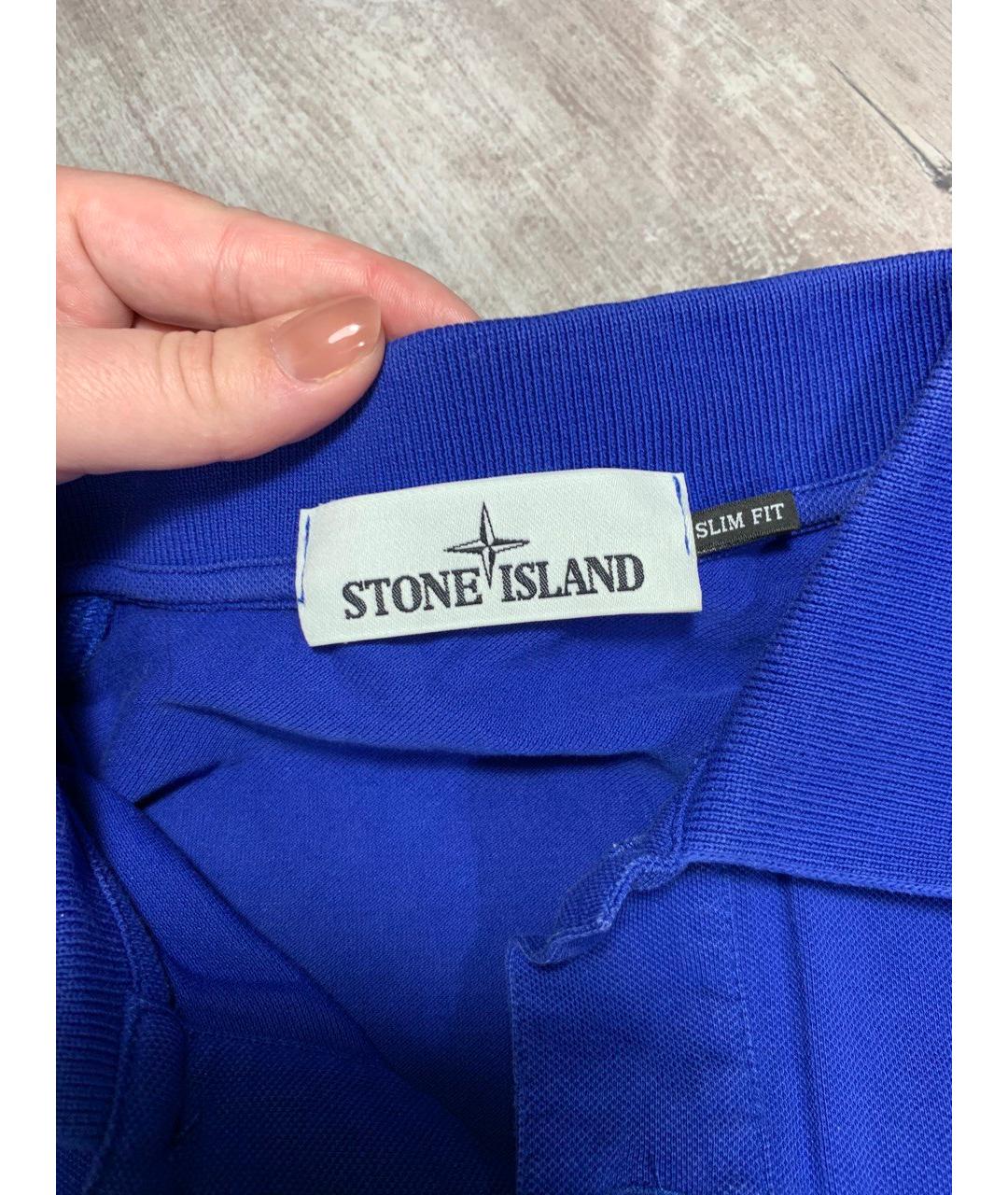 STONE ISLAND Синяя хлопковая футболка, фото 3