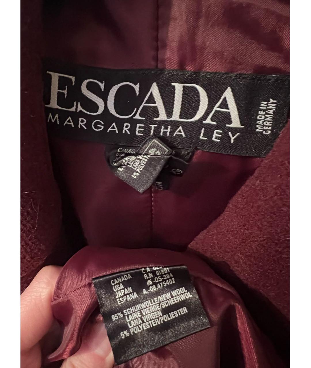 ESCADA Бордовое шерстяное пальто, фото 3