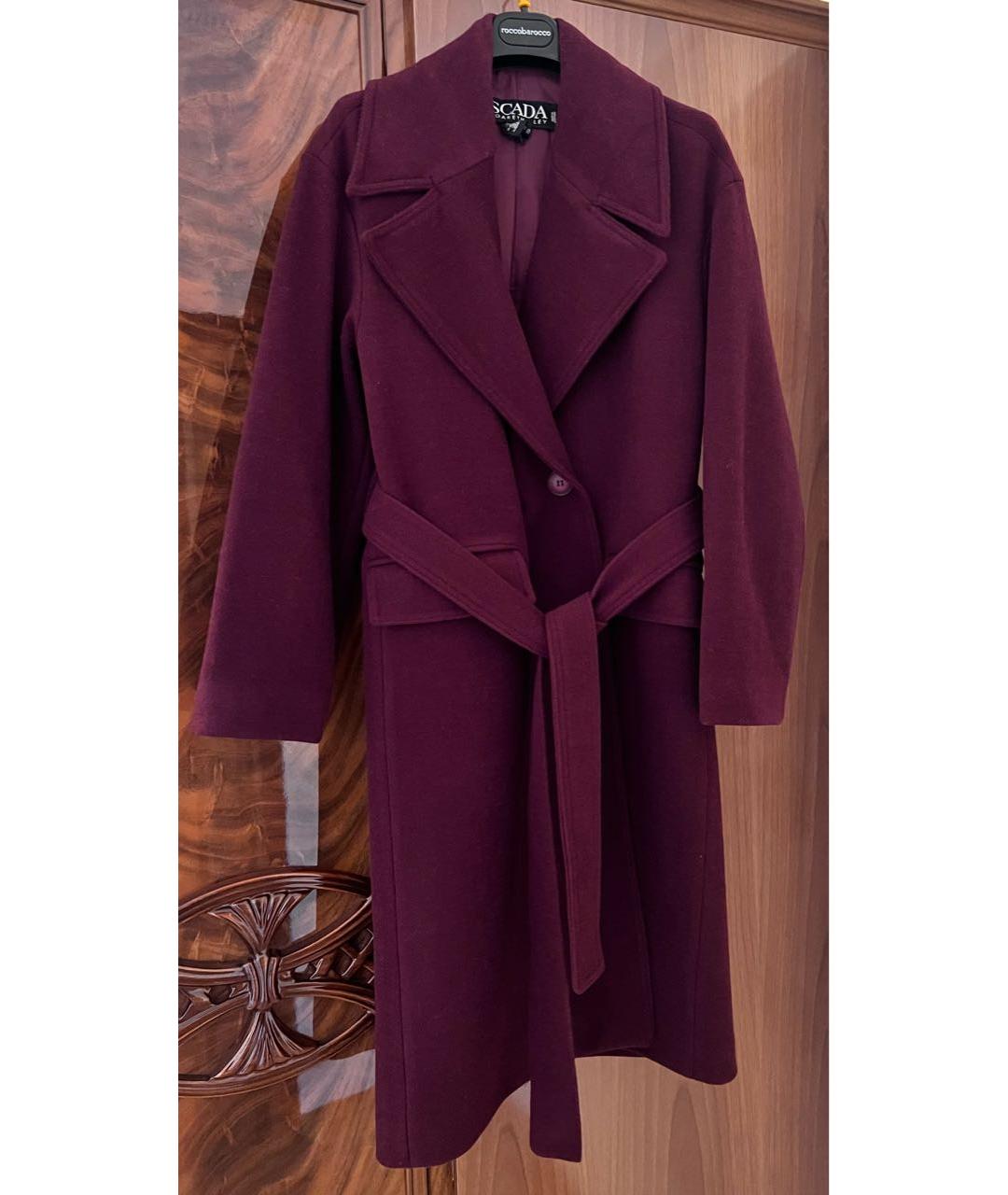 ESCADA Бордовое шерстяное пальто, фото 4