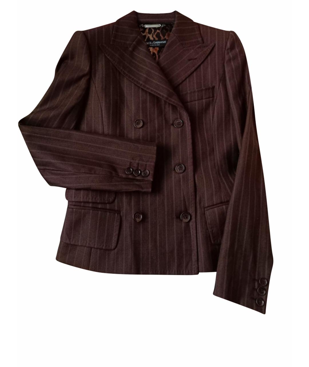DOLCE&GABBANA Коричневый шерстяной жакет/пиджак, фото 1