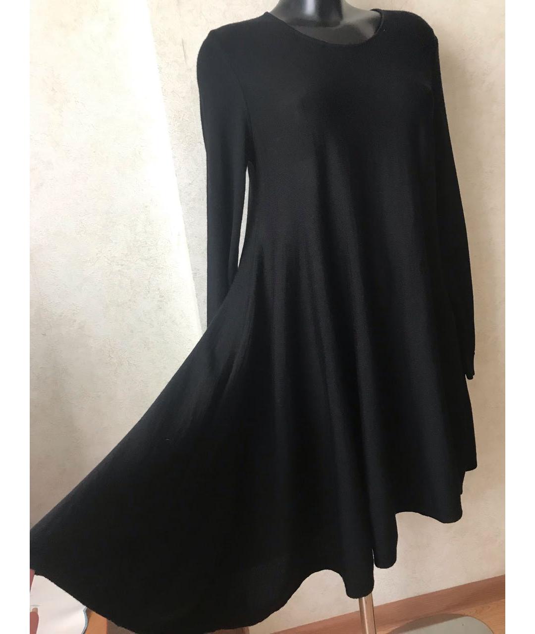 COS Черное шерстяное повседневное платье, фото 3