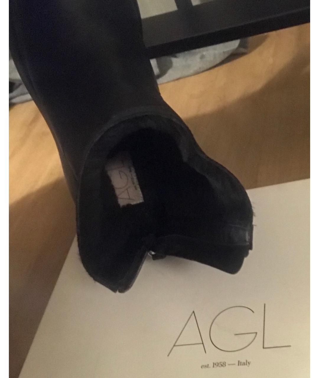 AGL Черные кожаные ботинки, фото 7