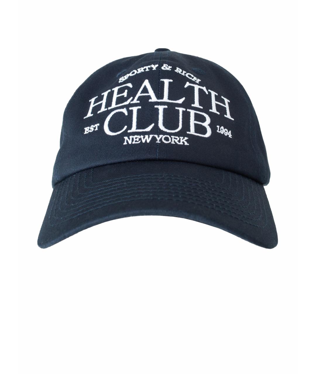 SPORTY AND RICH Темно-синяя хлопковая кепка, фото 1