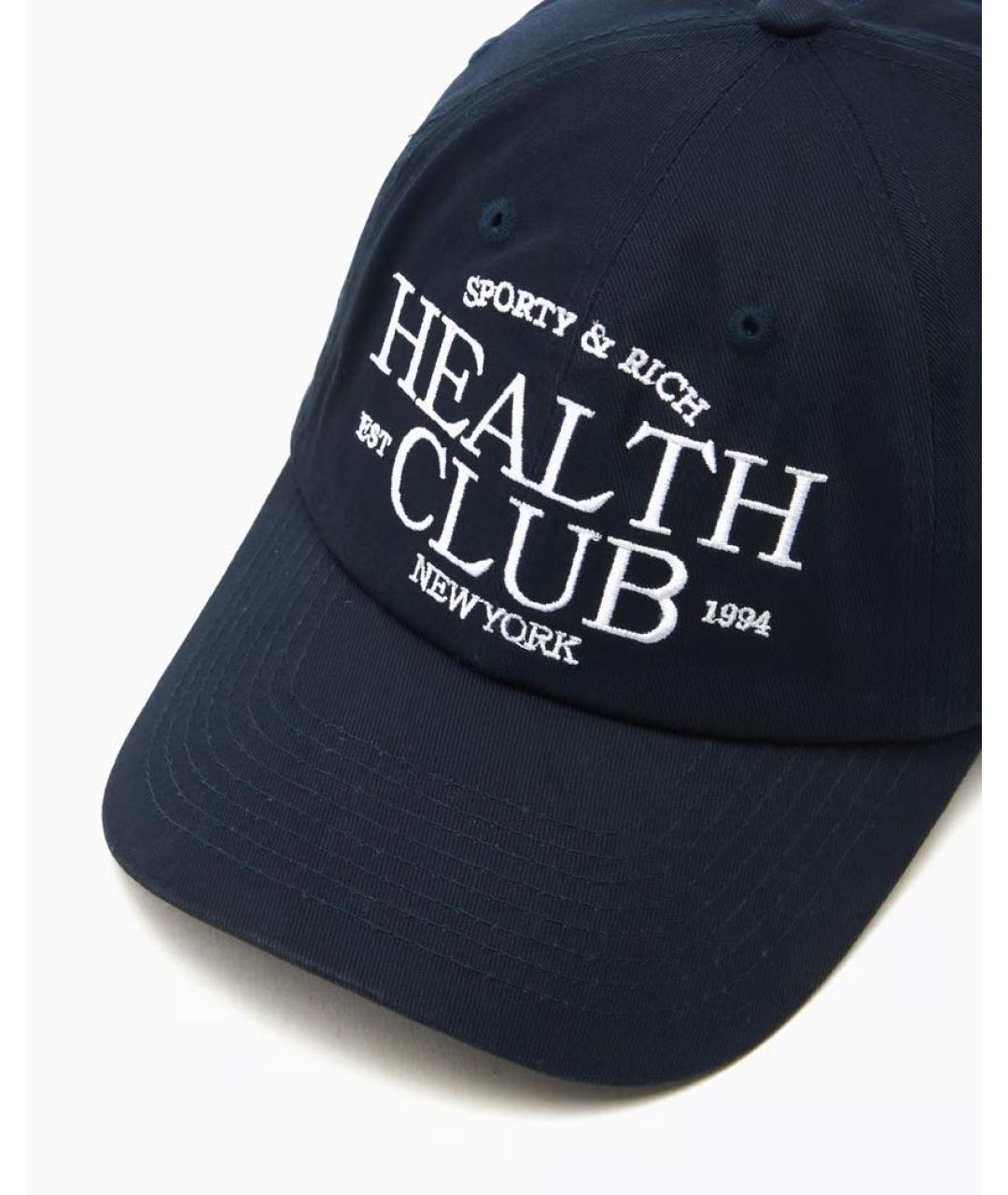 SPORTY AND RICH Темно-синяя хлопковая кепка, фото 4