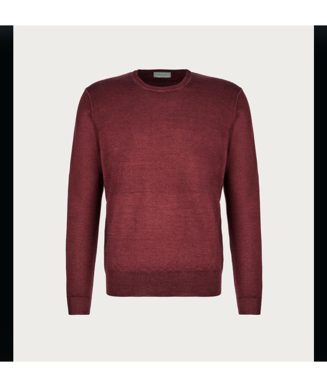 CANALI Бордовый шерстяной джемпер / свитер, фото 8