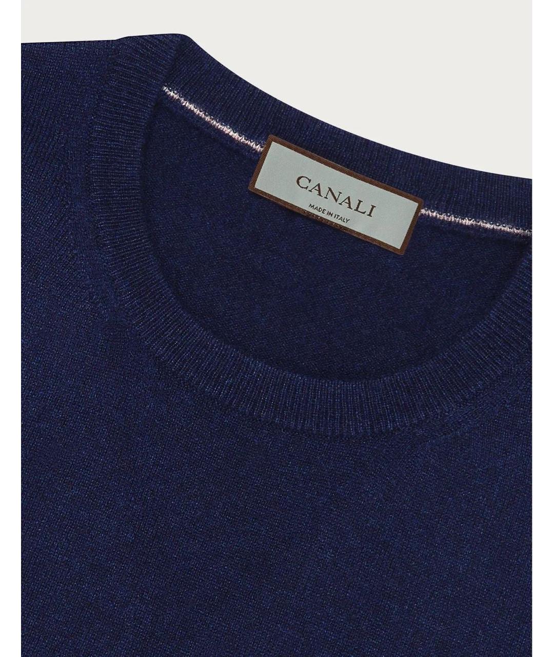 CANALI Темно-синий кашемировый джемпер / свитер, фото 2