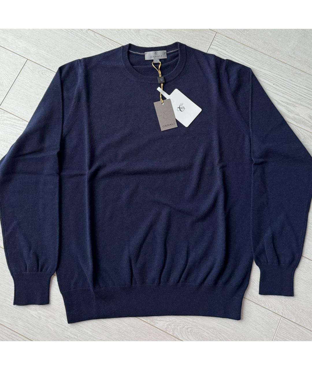 CANALI Темно-синий кашемировый джемпер / свитер, фото 3