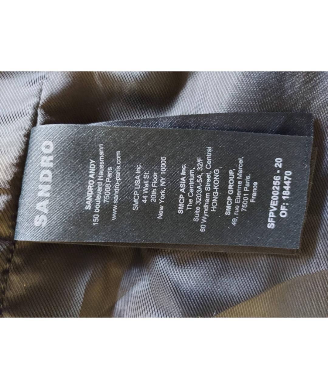 SANDRO Черный кожаный жакет/пиджак, фото 6