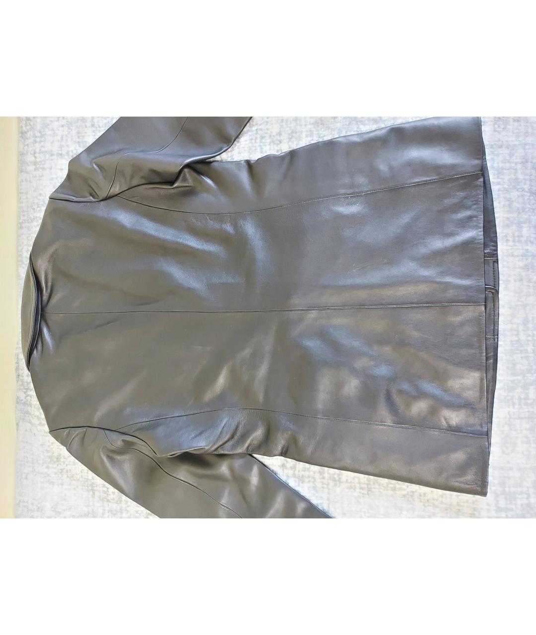 SANDRO Черный кожаный жакет/пиджак, фото 3