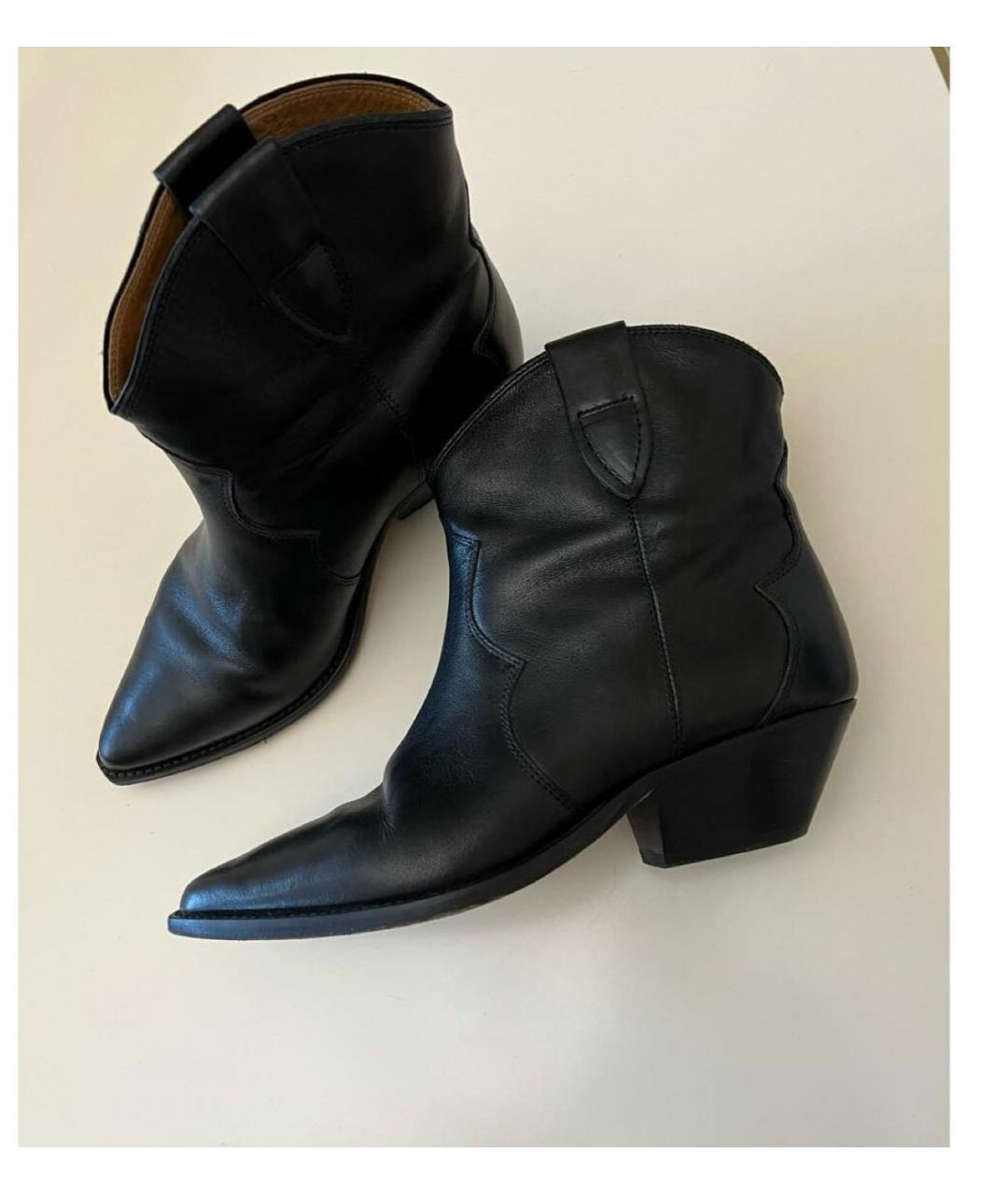 ISABEL MARANT Черные кожаные ботинки, фото 4