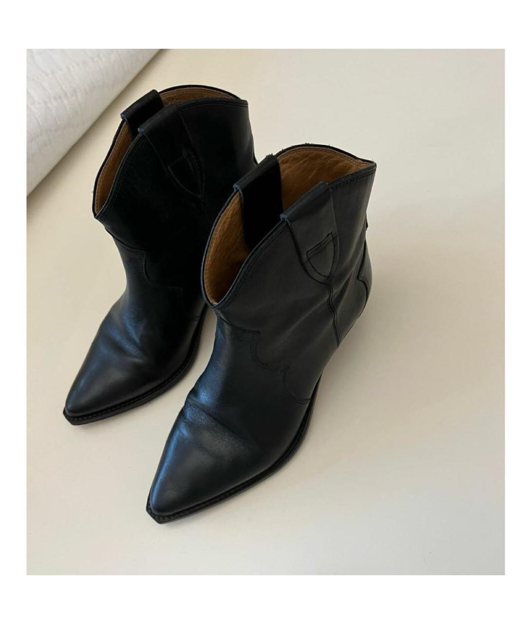 ISABEL MARANT Черные кожаные ботинки, фото 5