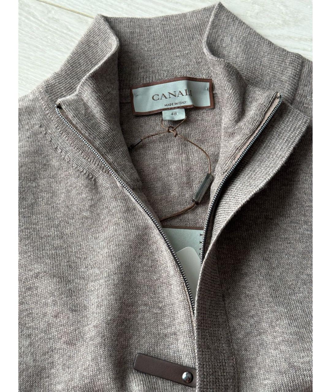 CANALI Серый шерстяной джемпер / свитер, фото 4