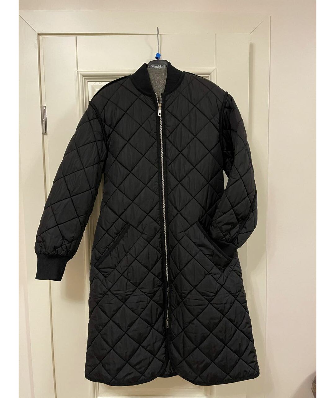SPORTMAX Черное полиамидовое пальто, фото 5