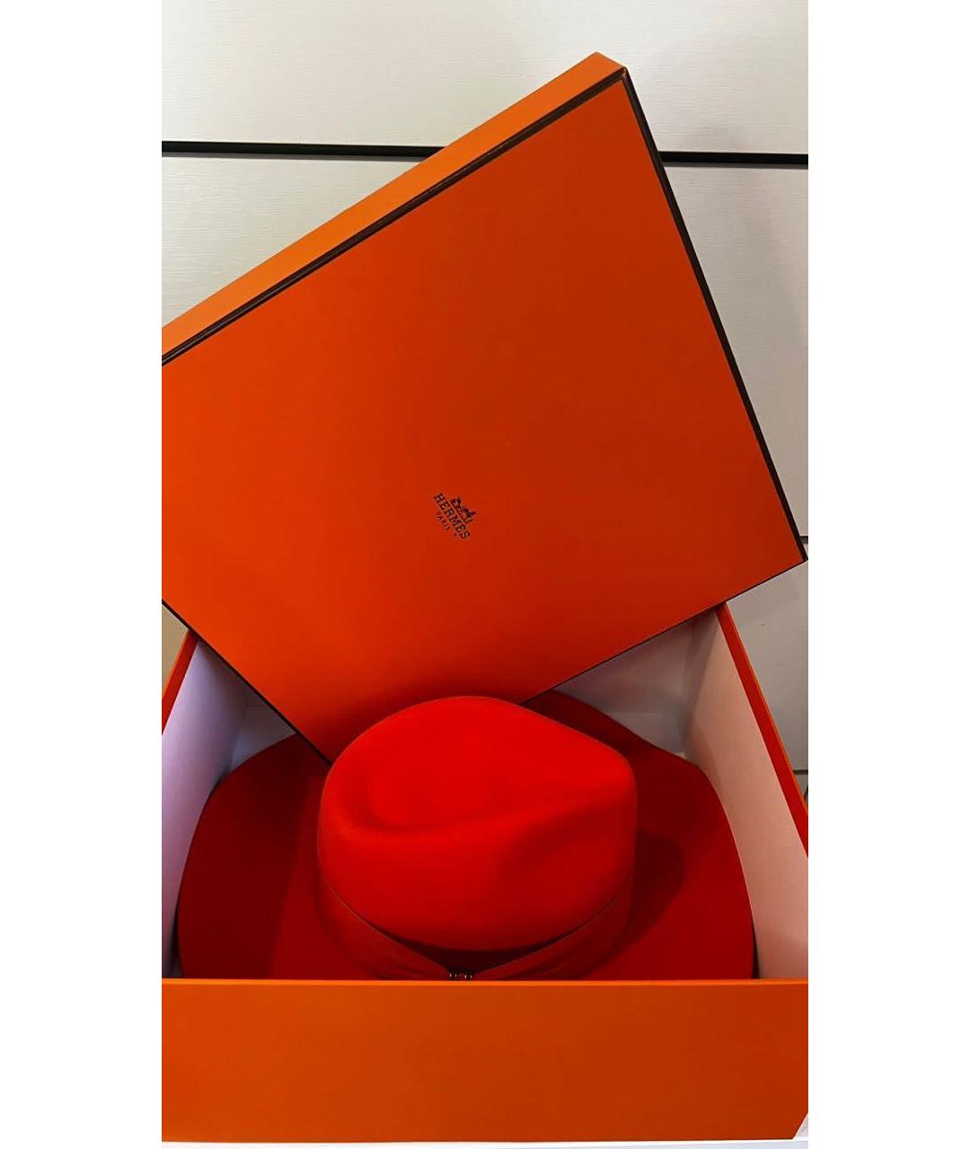 HERMES PRE-OWNED Оранжевая хлопковая шляпа, фото 5